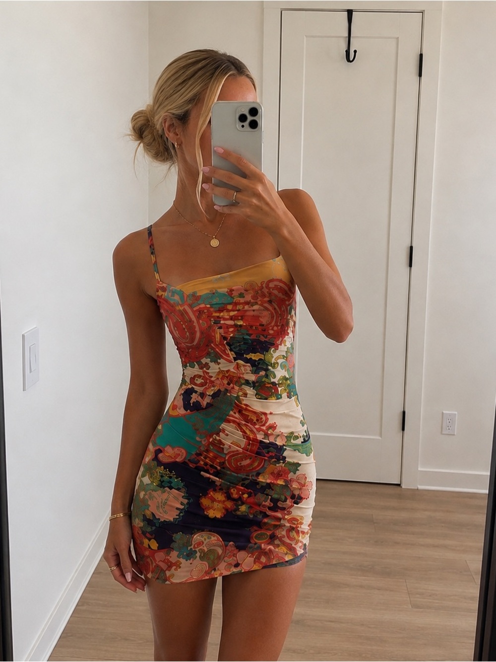 Vintage Marciano by Guess Printed Mesh Mini Dress